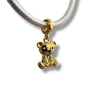 Steampunk Gold Teddy Bear S925 Pandora Moments Compatible Charm